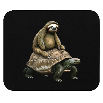 Discover Slow Journey: Sloth on Tortoise's Back Mouse Pads