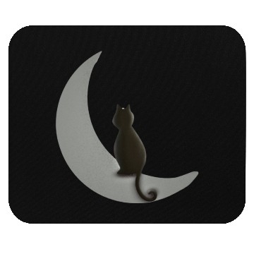 Discover Moon and Cat Night Mouse Pads
