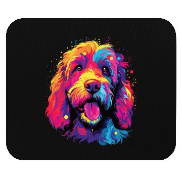 Discover Watercolor Colorful Labradoodle Mouse Pads