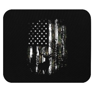 Discover Camo US Flag Deer Elk Buck Camoflage Hunting Mouse Pads