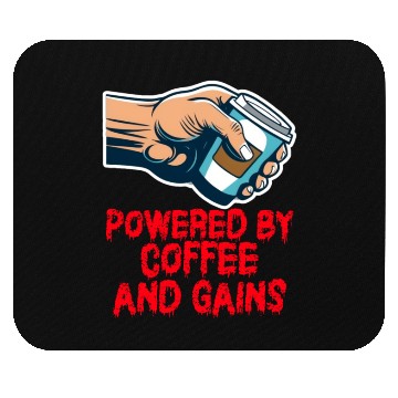 Discover Powered By Coffee And Gains Mouse Pads