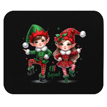 Discover Christmas Plaid ELF Squad Mouse Pads