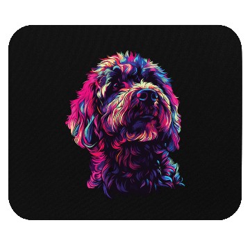 Discover Watercolor Colorful Labradoodle Mouse Pads