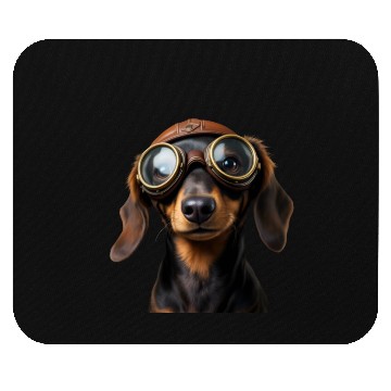 Discover Adventurous Dachshund Aviator Mouse Pads