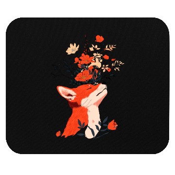 Discover Blooming Fox Portrait Mouse Pads