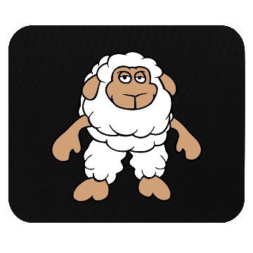 Discover Sheep Standing Cool Bored Tired Cartoon Comic Cute Mouse Pads