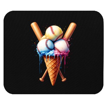 Discover Baseball Ice Cream Mouse Pads