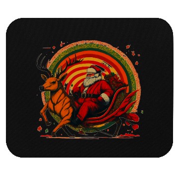 Discover Vintage Santa Claus Riding Deer Mouse Pads