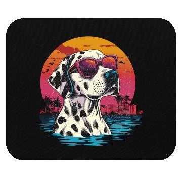 Discover Retro Wave American Dalmatian Dog Mouse Pads