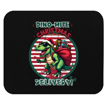 Discover Festive Dino Delivery Mouse Pads