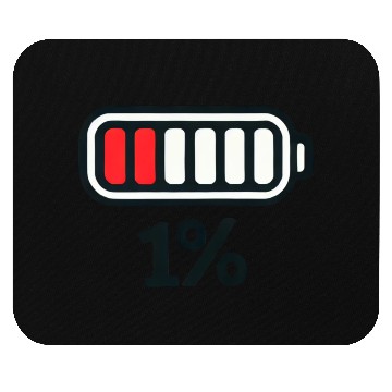 Discover Low Battery Icon with 1% Charge Mouse Pads