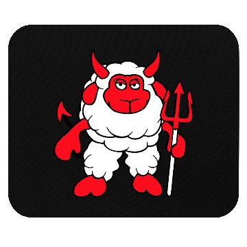 Discover Sheep Devil Satan Hell Evil Trident Horns Cool Fun Mouse Pads