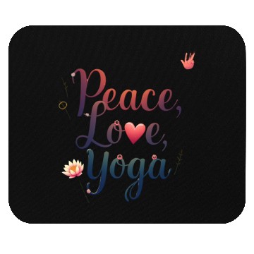 Discover Peace Love Yoga Inspirational Design Mouse Pads