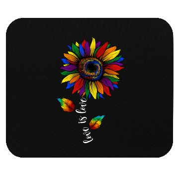 Discover Rainbow Sunflower Love Is Love LGBT Pride Mouse Pads