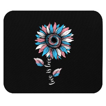 Discover Rainbow Sunflower Love Is Love LGBT Pride Mouse Pads