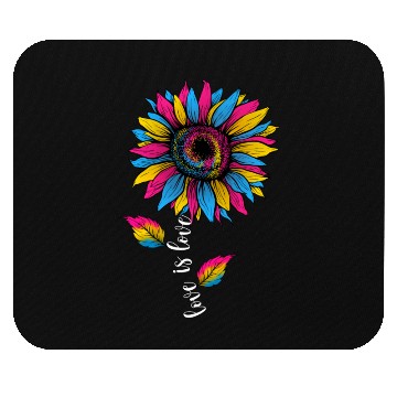 Discover Rainbow Sunflower Love Is Love LGBT Pride Mouse Pads