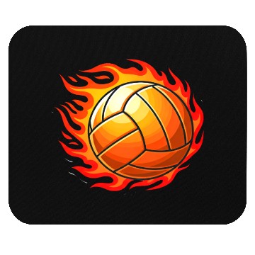 Discover Fiery Volleyball Flame Design Mouse Pads