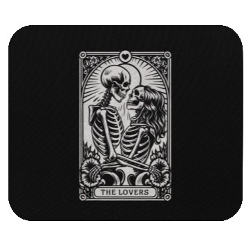 Discover Vintage Gothic Skeleton Couple Tarot Card with Mouse Pads