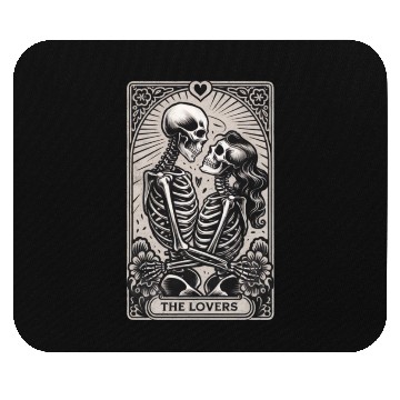 Discover Vintage Gothic Skeleton Couple Tarot Card Mouse Pads