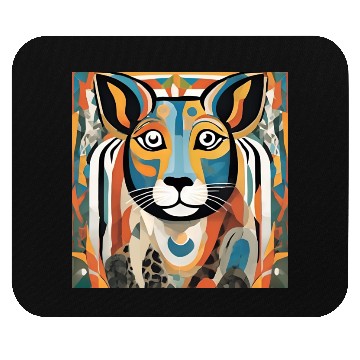 Discover Vibrant Geometric Tiger Artwork Mouse Pads