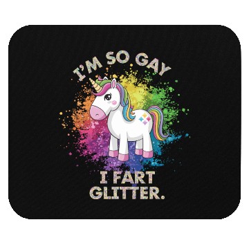 Discover Funny Gay Pride Unicorn Fart Gift for Men Mouse Pads