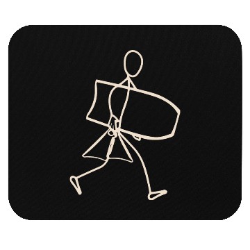 Discover Surfer walking with Bodyboard Mouse Pads