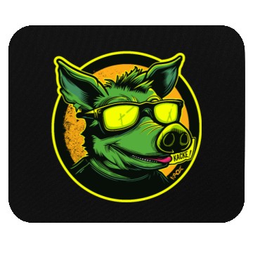 Discover Green Cool Pig "Everything Sucks" Mouse Pads