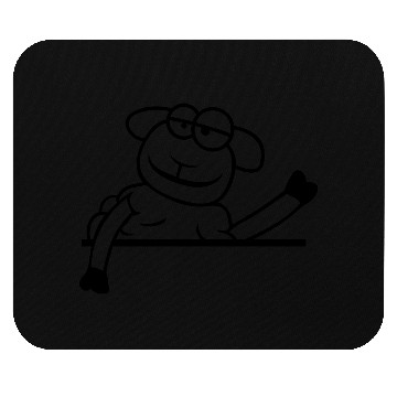 Discover Sheep Waving Behind Wall Fence Sign Cool Smile Fun Mouse Pads