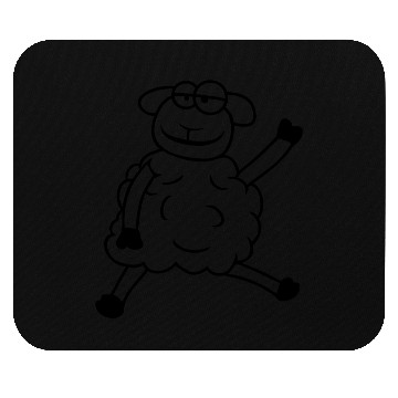 Discover Sheep Sitting Waving Greeting Happy Smile Cool Fun Mouse Pads