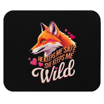 Discover He Keeps Me Safe She Keeps Me Wolf Lover couple Mouse Pads