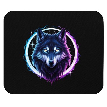 Discover Mystical Lunar Wolf in Moonlight Mouse Pads