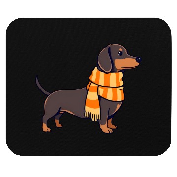 Discover Dachshund in Winter Mouse Pads