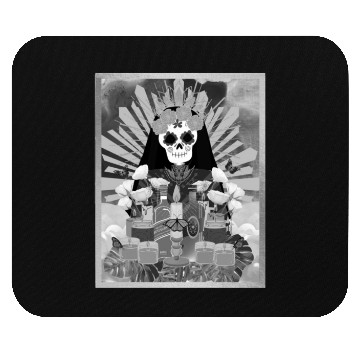 Discover Butterfly Black and White Santa Muerte Mouse Pads