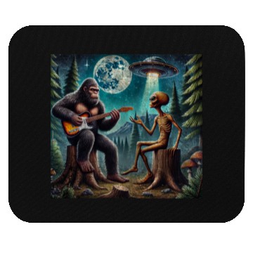 Discover Alien Bigfoot Guitar Sasquatch Present For Kids Mouse Pads