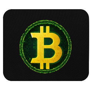 Discover Glowing Matrix-Inspired Bitcoin Symbol Mouse Pads