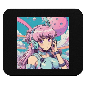 Discover Pastel Cyberpunk Anime Girl Design Mouse Pads