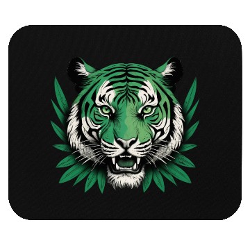 Discover Green Botanical Tiger Mouse Pads
