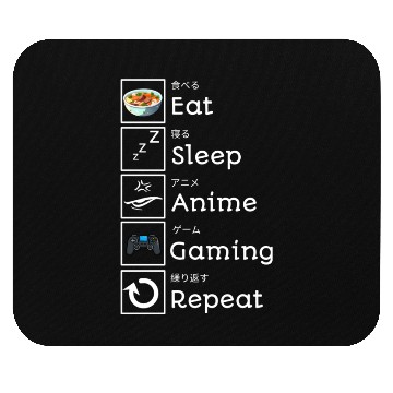 Discover Eat, Sleep, Anime, Gaming, Repeat Mouse Pads