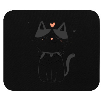 Discover Cute Cat Happy Cat with Heart Mouse Pads