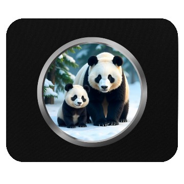 Discover Panda and Cub Animal Mouse Pads