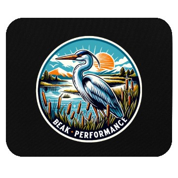 Discover Great Blue Heron Beak Performance Retro Mouse Pads