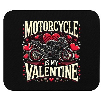 Discover Motorcycle is my valentine Mouse Pads