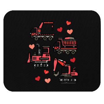 Discover Valentines Construction Trucks Boys Kids Toddler Mouse Pads