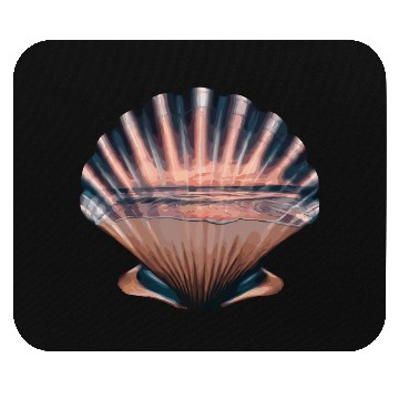 Discover Seashell Beach Scene Serene Ocean Landscape Mouse Pads