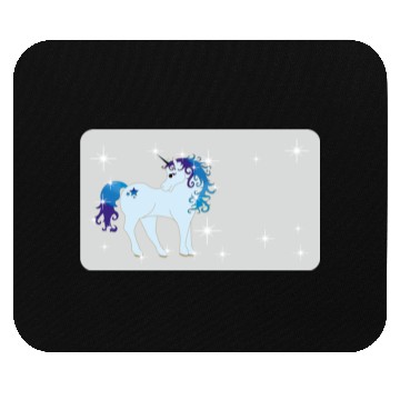 Discover Fantasy unicorn - grey blue- design for kids Mouse Pads