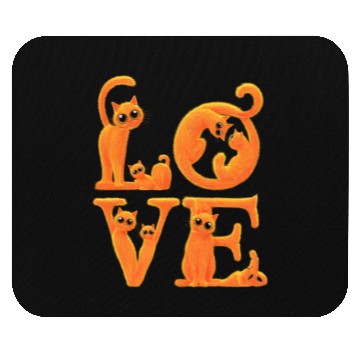 Discover Love Cat Orange Mouse Pads