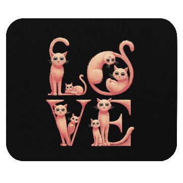 Discover Love Cat peach Mouse Pads