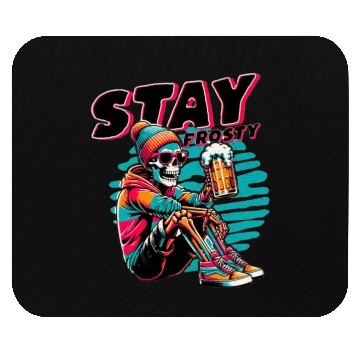 Discover Skeleton with Beer - Fun and Edgy Mouse Pads