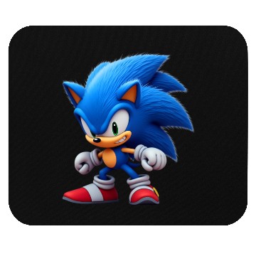 Discover Angry Blue Hedgehog Mouse Pads