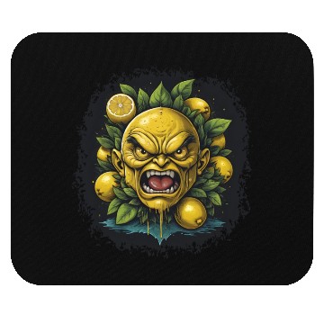 Discover Angry Lemon Head with Realistic Details Mouse Pads